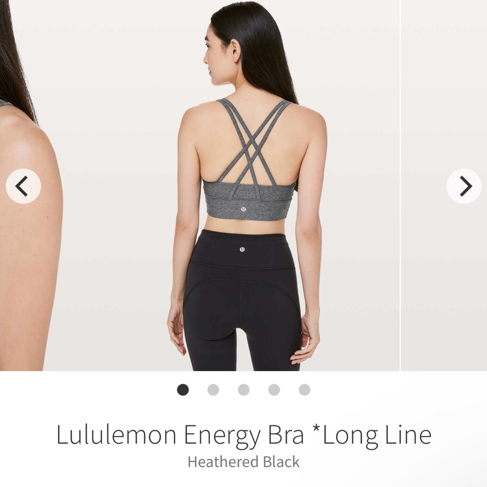 lululemon // Energy Bra Long Line - Heathered Black